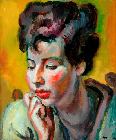 Retrato de una joven judía, c.1928 (óleo sobre lienzo) de Bernard Meninsky