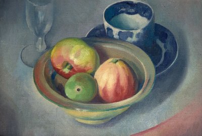 Bodegón con manzanas de Bernard Meninsky