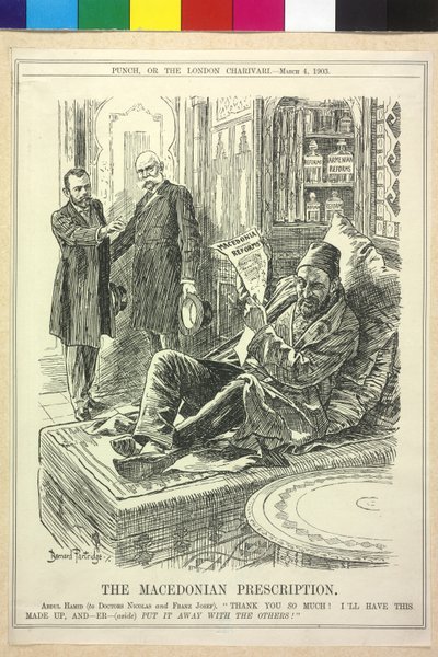 Emperador de Austria y Nikolaus II caricatura de Francisco José I de Bernard Partridge