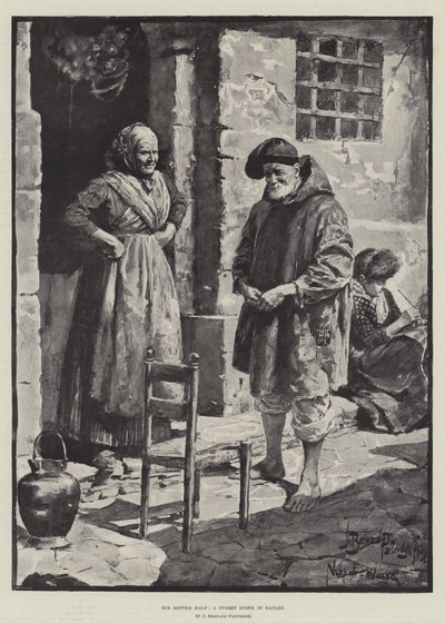 Su mejor mitad, una escena callejera en Nápoles de Bernard Partridge