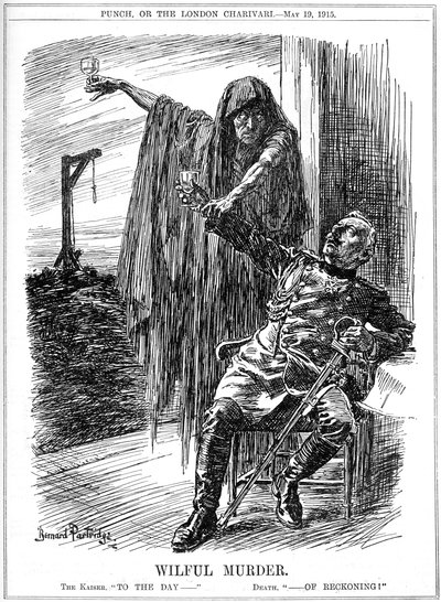 Caricatura de Punch sobre el hundimiento del Lusitania, 1915 de Bernard Partridge