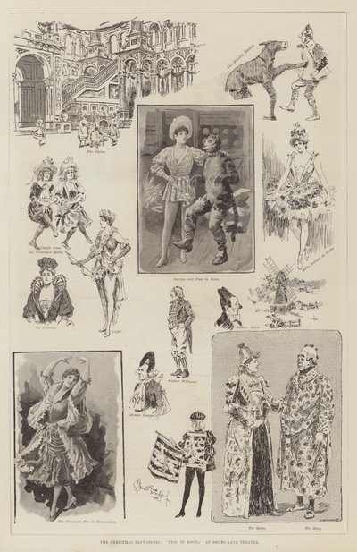 Las pantomimas de Navidad, El gato con botas, en el Teatro Drury-Lane de Bernard Partridge
