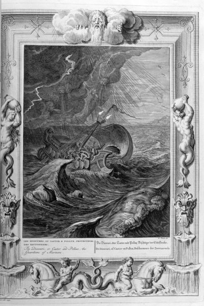 Cástor y Pólux (grabado) de Bernard Picart