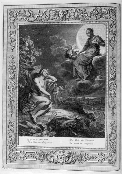 Endimión y la Luna (grabado) de Bernard Picart