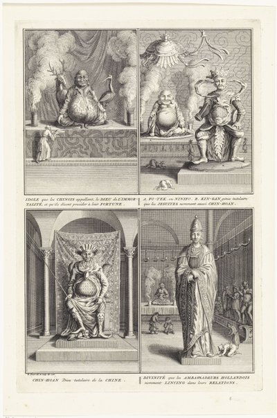 Cuatro dioses chinos, 1728 de Bernard Picart
