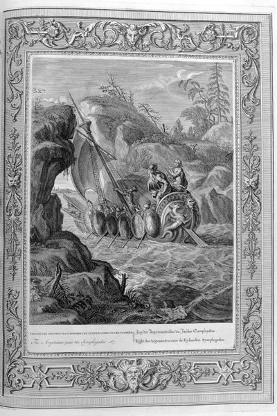 En la mitología griega, Argo era el barco en el que Jasón y los Argonautas navegaron desde Iolcos hasta Colchis para recuperar el Vellocino de Oro de Bernard Picart