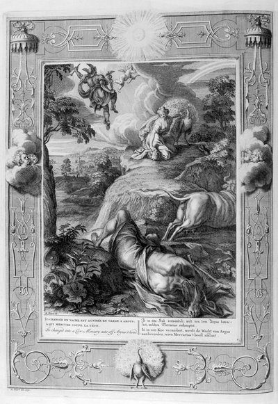 Io convertida en vaca: Mercurio corta la cabeza de Argos, 1733 de Bernard Picart
