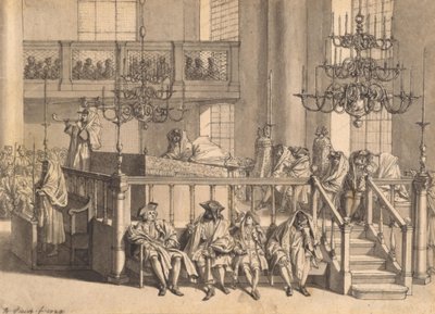 Año Nuevo judío en la sinagoga portuguesa de Ámsterdam de Bernard Picart