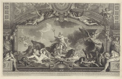 Neptuno calma las olas Quos Ego (título sobre objeto) de Bernard Picart