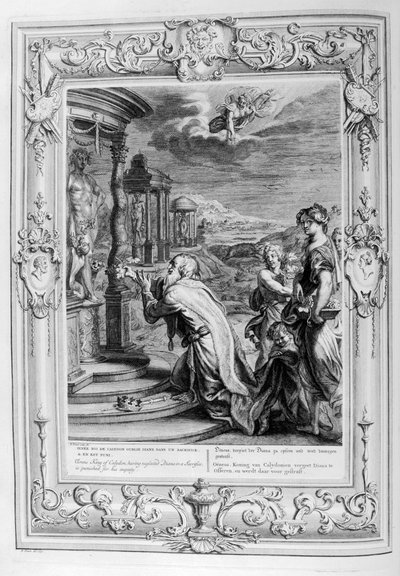 Oeneo, Rey de Calidón, es castigado por su impiedad, 1733 de Bernard Picart