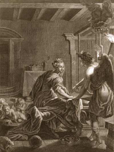 Penélope en su telar, 1731 de Bernard Picart