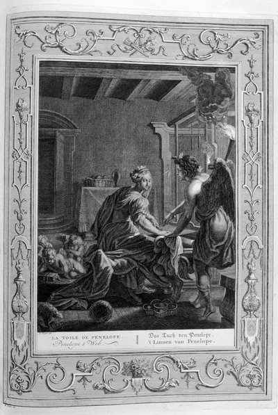 Penélope en su telar de Bernard Picart