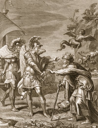 Fíneo es liberado de las arpías por Calais y Zetes, 1731 de Bernard Picart
