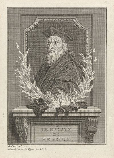 Retrato de Jerónimo de Praga, 1712 de Bernard Picart