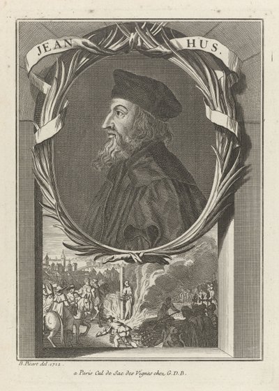 Retrato de John Hus, ca 1720 de Bernard Picart