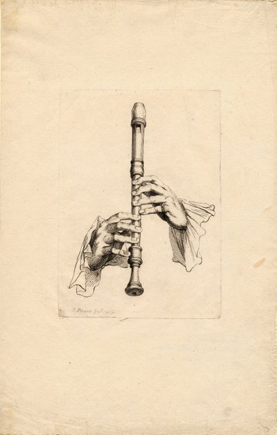 Manos de jugadores de flauta dulce, ca 1700 de Bernard Picart