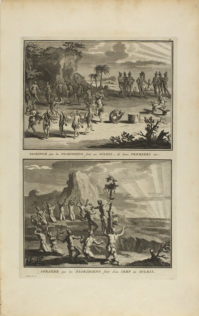 Los floridanos hacen un sacrificio al Sol de Bernard Picart