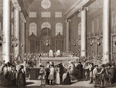 La fiesta judía de Purim. Grabado de “Ilustración de ceremonias y costumbres religiosas de todos los pueblos del mundo” de Bernard Picart (1723-1743) 1819. Colección privada de Bernard Picart