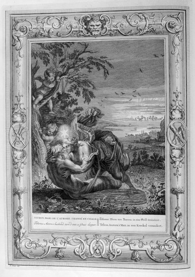 Titón y Aurora (grabado) de Bernard Picart