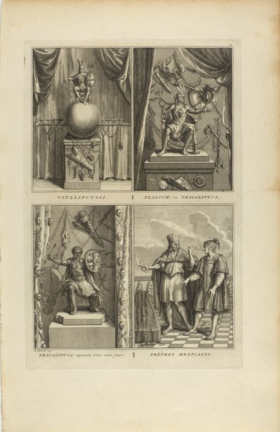 Vitzliputsli/Tlalock o Tescalipuca/Tescalinpuca/Sacerdotes mexicanos de Bernard Picart