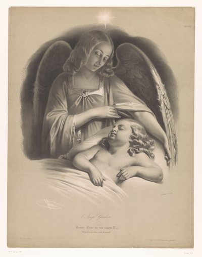Ángel vigilando a un niño dormido L