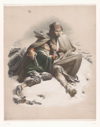 Soldados heridos en un paisaje invernal de Bernard Romain Julien