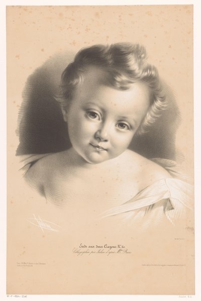 Retrato de un niño pequeño
Estudios en dos lápices de colores (título de la serie)
Étude aux deux Crayons (título de la serie en el objeto) de Bernard Romain Julien