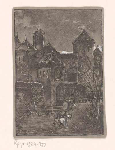 Castillo con dos jinetes de Bernard Willem Wierink