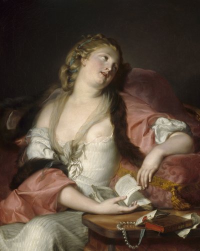 Dama leyendo las cartas de Heloísa y Abelardo, c.1780 de Bernard d Agescy
