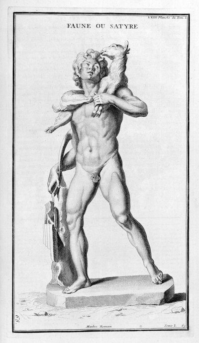 Fauno o sátiro, después de una estatua romana, 1757 de Bernard de Montfaucon