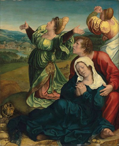 Tres Marías y San Juan Evangelista bajo la Cruz (fragmento de una Crucifixión) Tres Marías y San Juan Evangelista al Pie de la Cruz de Bernard van Orley