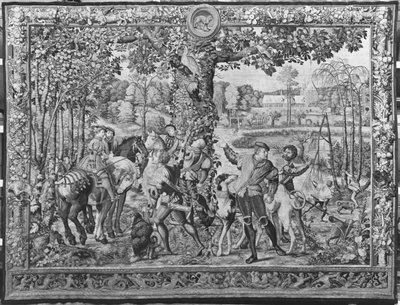 Las cacerías de Maximiliano, Leo, La caza del ciervo, Fábrica de Gobelinos de Bernard van Orley