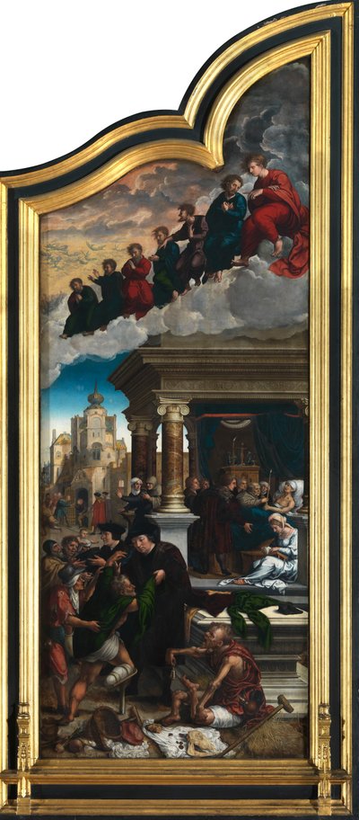 Los Últimos Jueces y los Siete Actos de Misericordia (óleo sobre tabla) de Bernard van Orley