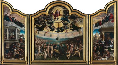 El Juicio Final y las Siete Obras de Misericordia (óleo sobre tabla) de Bernard van Orley