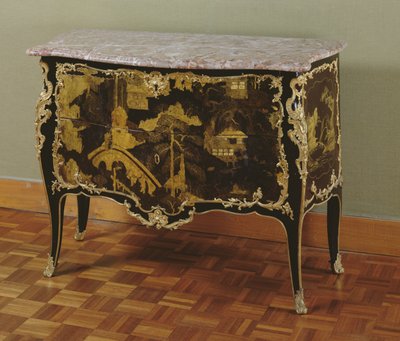 Cómoda de Luis XV (madera dorada, bronce y mármol) de Bernard van Risenburgh II