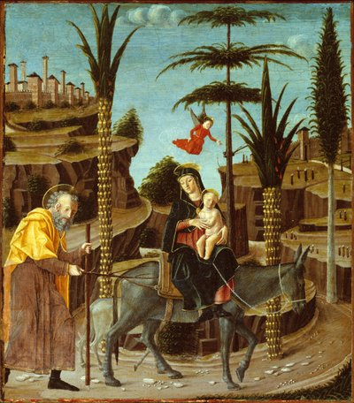 La huida a Egipto, c. 1485 de Bernardino Butinone