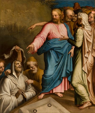 Capilla del SS Sacramento, primer tramo lado sur, Lavado de los pies de Bernardino Campi