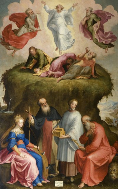 Transfiguración y Santos, 1565 de Bernardino Campi