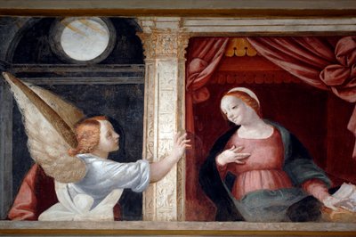 Anunciación (detalle) de Bernardino Lanino