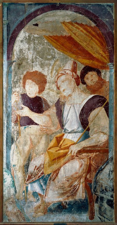 Italia, Varallo, fragmento de pintura de La Flagelación de Bernardino Lanino