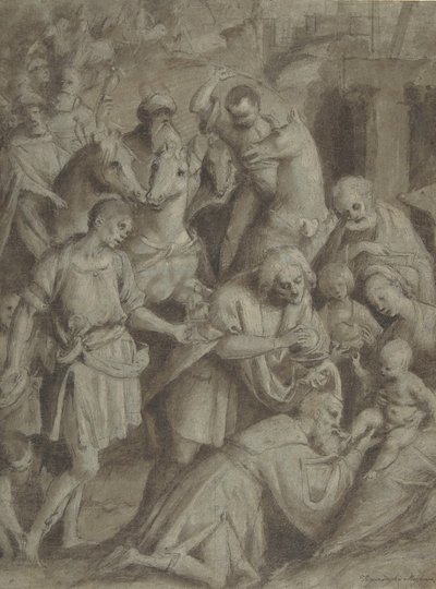 La adoración de los magos, 1553 de Bernardino Lanino