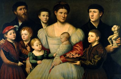 Retrato de Arrigo Licinio y su familia de Bernardino Licinio
