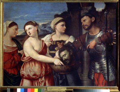 ""Salomé"" Salomé sosteniendo la cabeza de San Juan Bautista. Pintura de Bernardino Licinio (1489-1565). Museo Pushkin del siglo XVI, Moscú de Bernardino Licinio