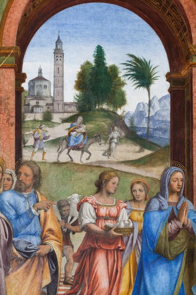 Detalle de la Presentación de Jesús en el Templo (fresco) de Bernardino Luini