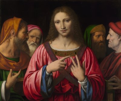 Jesús entre los doctores. Probablemente alrededor de 1515-30 de Bernardino Luini