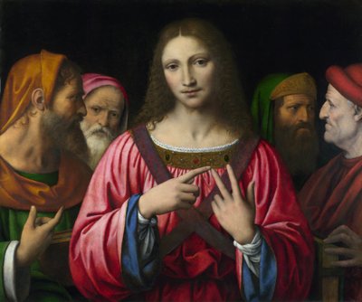 Cristo y los doctores de la ley, pintura de Bernardino Luini (1481-1532), c. 1515-1530, Londres, National Gallery de Bernardino Luini