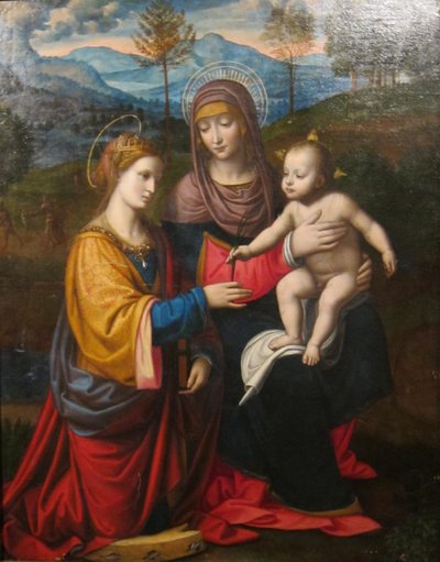 Virgen con el Niño y Santa Catalina de Alejandría" de Bernardino Luini, Museo de Arte de Cincinnati de Bernardino Luini