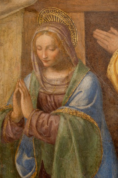 Natividad y adoración de los pastores, c. 1520-1525 (detalle) de Bernardino Luini