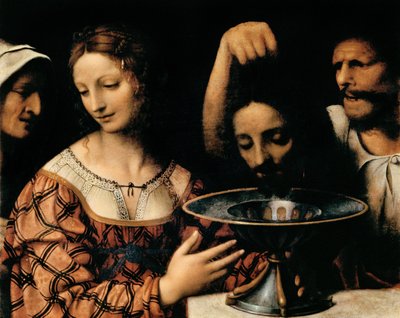 El verdugo presenta la cabeza de Juan el Bautista a Herodes, 1527-31 de Bernardino Luini