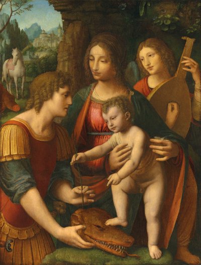 La Virgen y el Niño con San Jorge y un ángel de Bernardino Luini